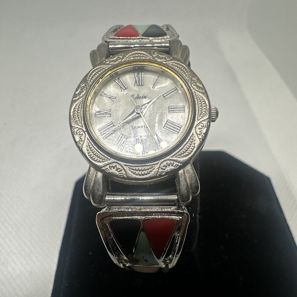 Collezio Women's Watch Mother of Pearl Dial Multi Color Enamel Band Vintage